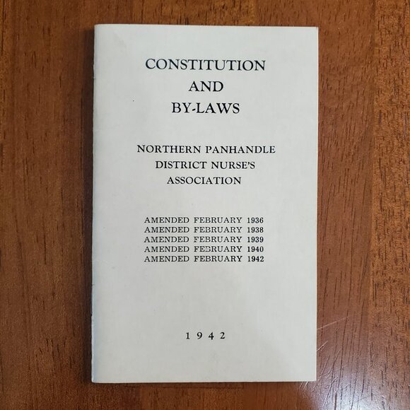 1942 Constitutions & By-Laws District Nurses Association Northern Panhandle 40s - Picture 1 of 7